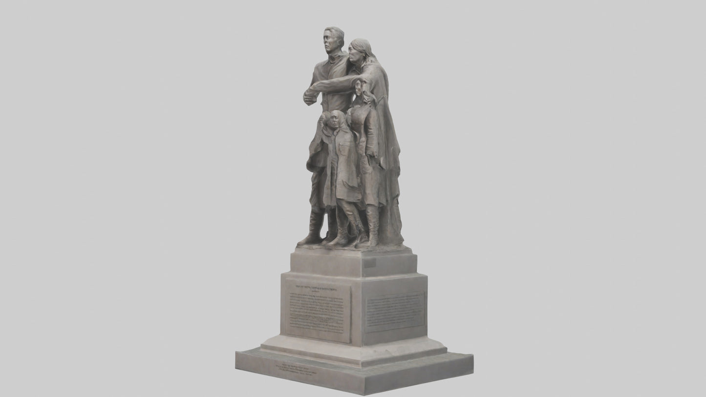 3D model Rise of the People monument model VR / AR / low-poly
