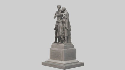 3D model Rise of the People monument model VR / AR / low-poly