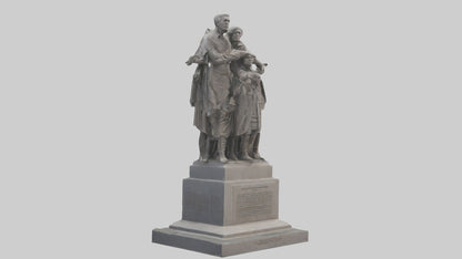 3D model Rise of the People monument model VR / AR / low-poly