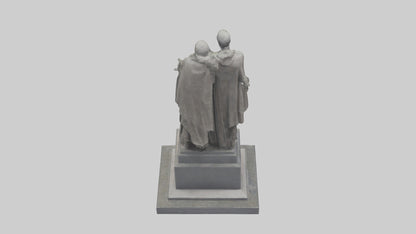 3D model Rise of the People monument model VR / AR / low-poly
