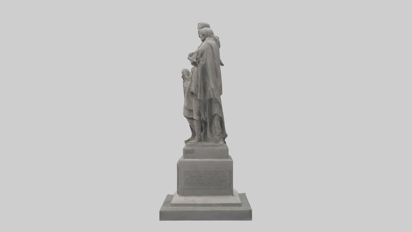 3D model Rise of the People monument model VR / AR / low-poly