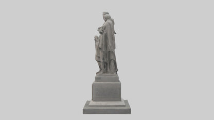 3D model Rise of the People monument model VR / AR / low-poly