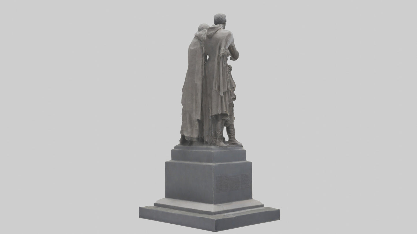 3D model Rise of the People monument model VR / AR / low-poly