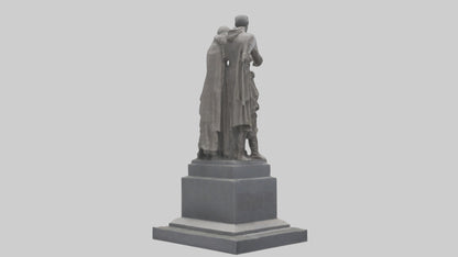 3D model Rise of the People monument model VR / AR / low-poly