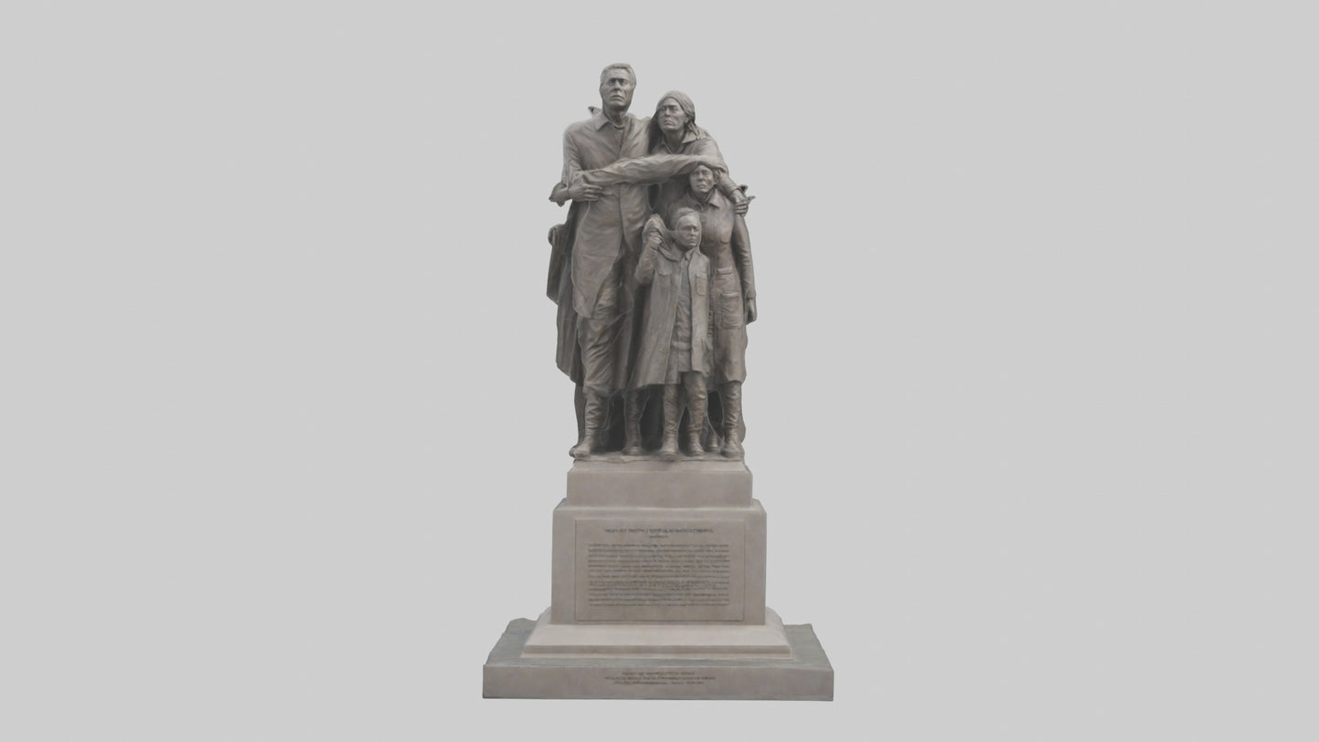 3D model Rise of the People monument model VR / AR / low-poly