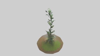 Rising Plant Sculpture model VR / AR / low-poly