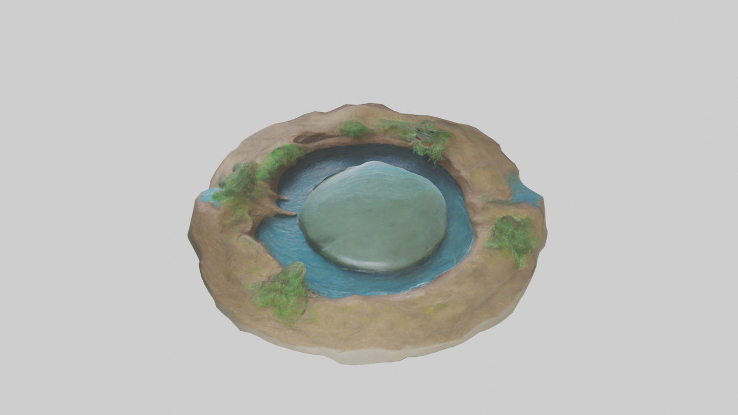 River Bank Sculpture model VR / AR / low-poly