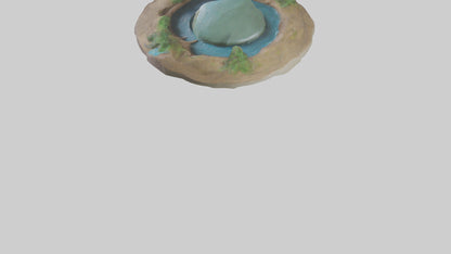 River Bank Sculpture model VR / AR / low-poly