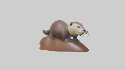 River Otter sliding model VR / AR / low-poly