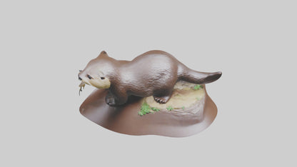 River Otter sliding model VR / AR / low-poly