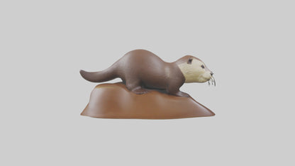 River Otter sliding model VR / AR / low-poly