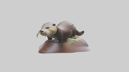 River Otter sliding model VR / AR / low-poly