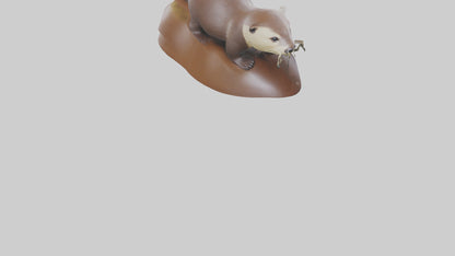 River Otter sliding model VR / AR / low-poly
