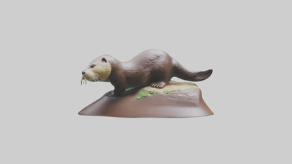 River Otter sliding model VR / AR / low-poly