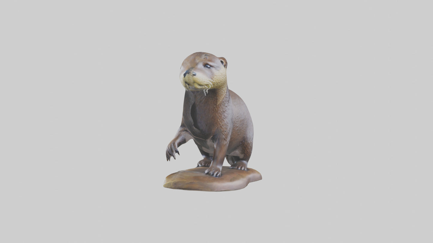 River Otter statue model VR / AR / low-poly