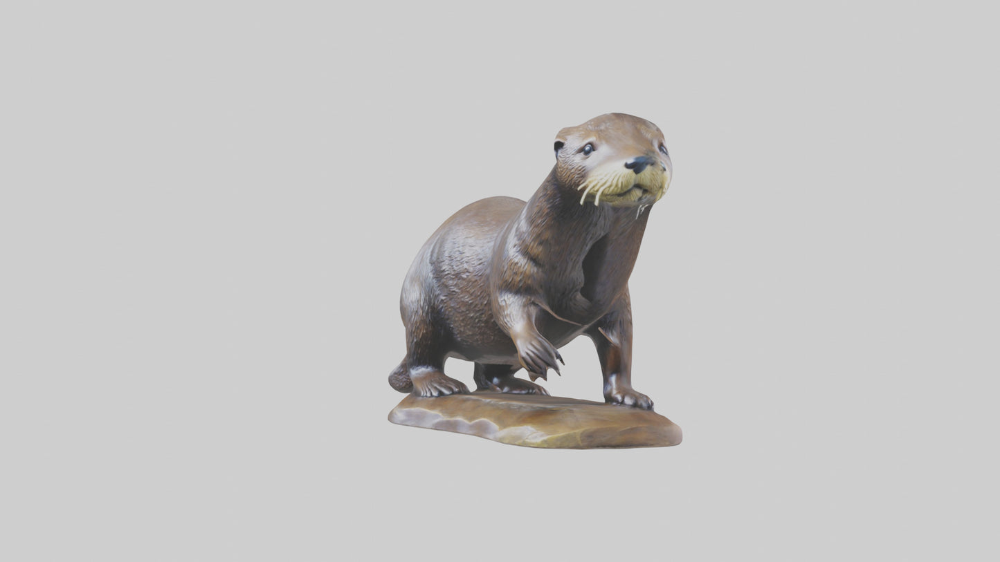 River Otter statue model VR / AR / low-poly
