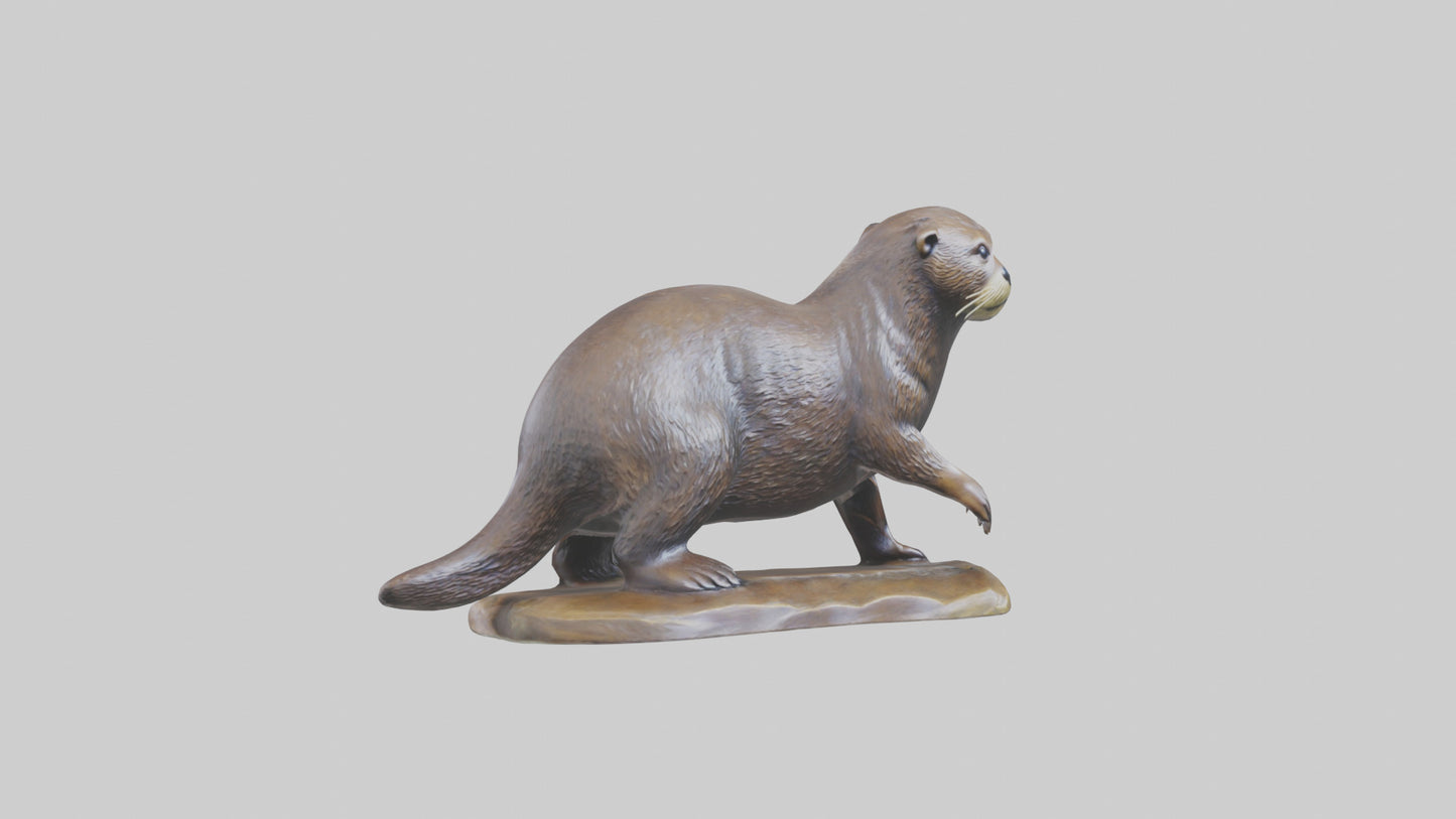 River Otter statue model VR / AR / low-poly