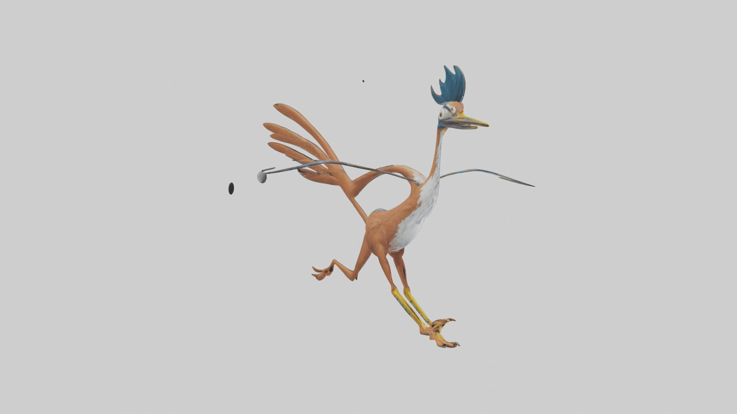 3D model Roadrunner running model VR / AR / low-poly