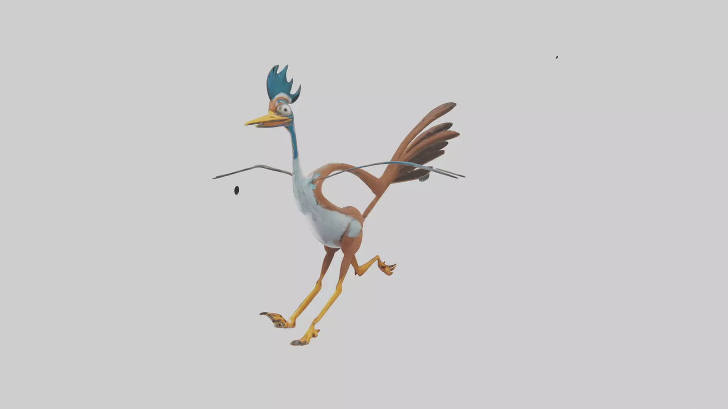 3D model Roadrunner running model VR / AR / low-poly