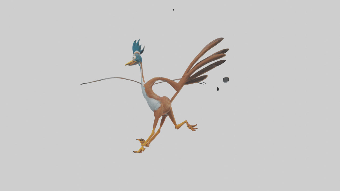 3D model Roadrunner running model VR / AR / low-poly