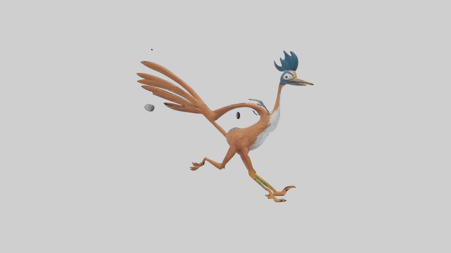 3D model Roadrunner running model VR / AR / low-poly