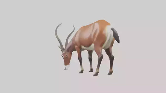 3D model Roan Antelope grazing model VR / AR / low-poly