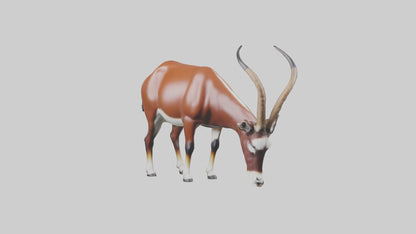 3D model Roan Antelope grazing model VR / AR / low-poly