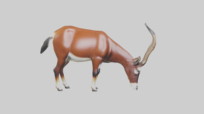 3D model Roan Antelope grazing model VR / AR / low-poly