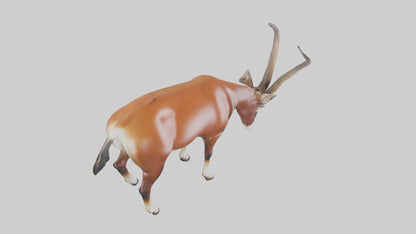 3D model Roan Antelope grazing model VR / AR / low-poly