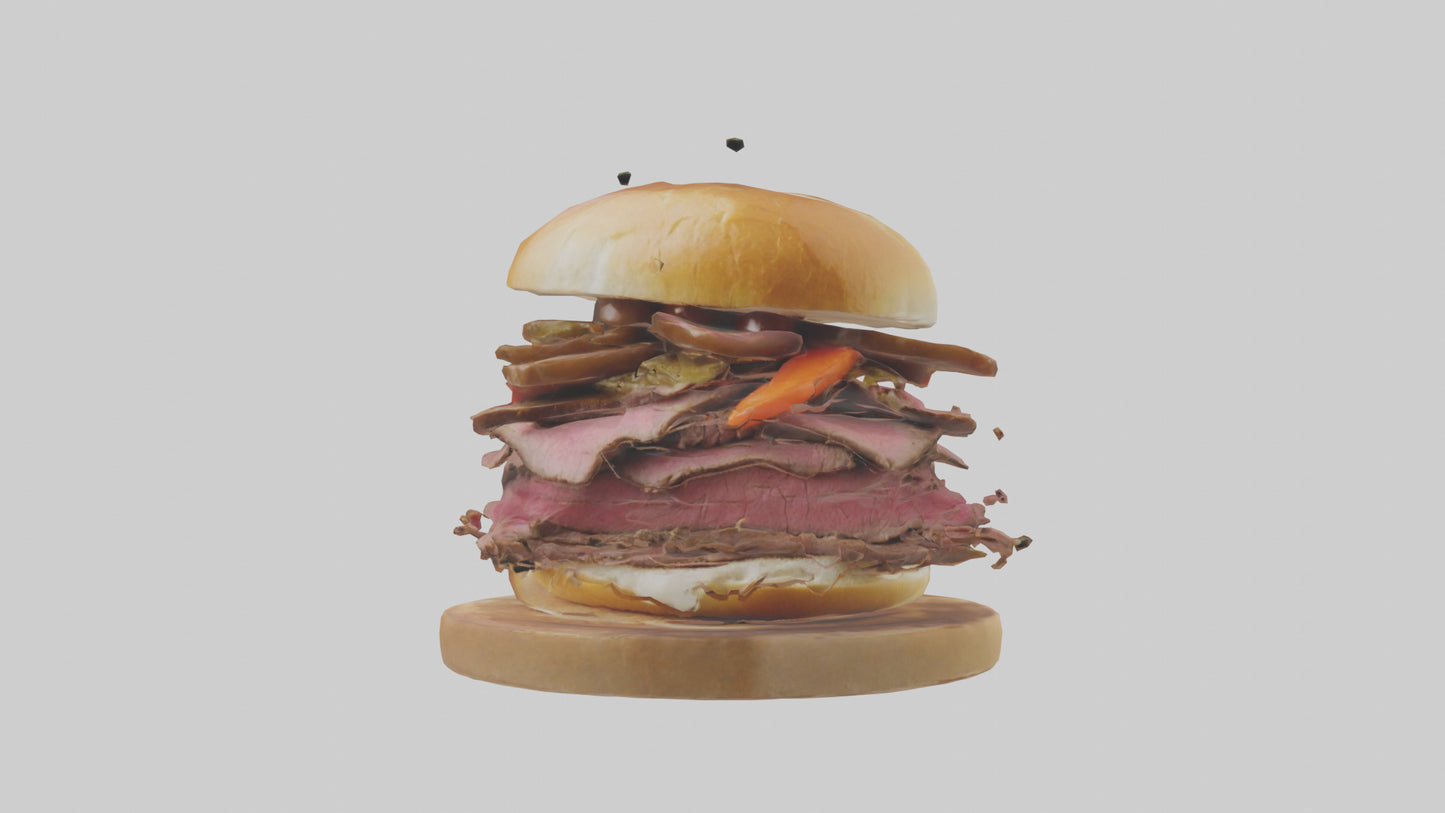 3D model Roast beef sandwich model VR / AR / low-poly