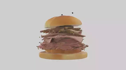 3D model Roast beef sandwich model VR / AR / low-poly