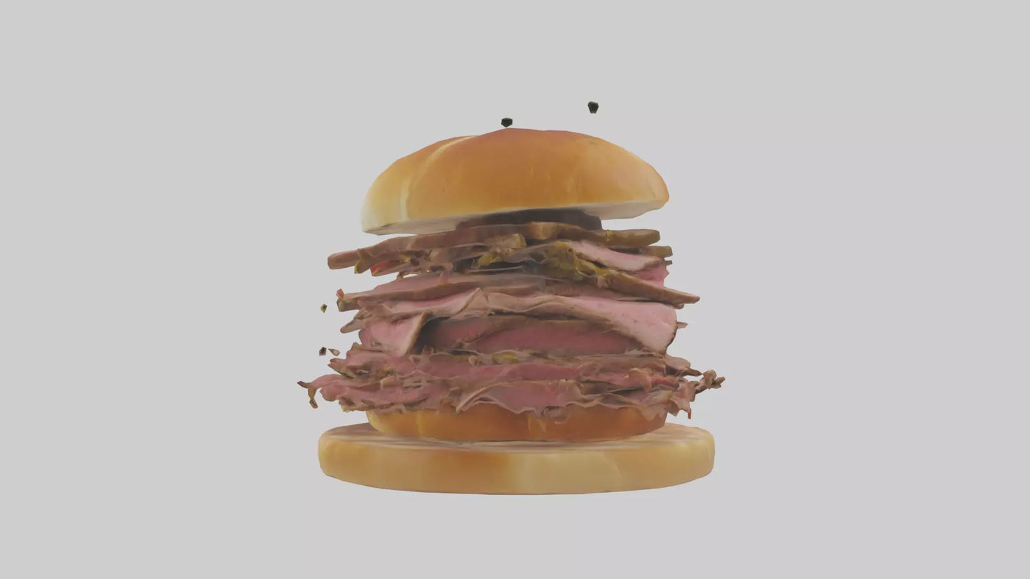 3D model Roast beef sandwich model VR / AR / low-poly