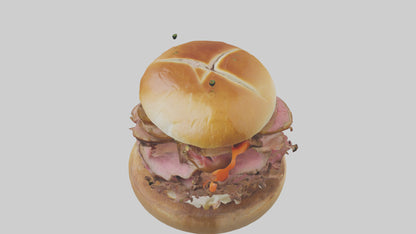 3D model Roast beef sandwich model VR / AR / low-poly