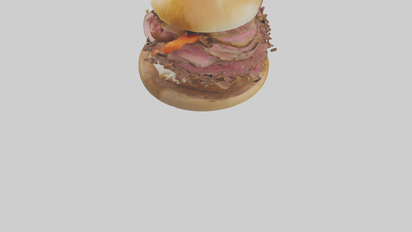 3D model Roast beef sandwich model VR / AR / low-poly