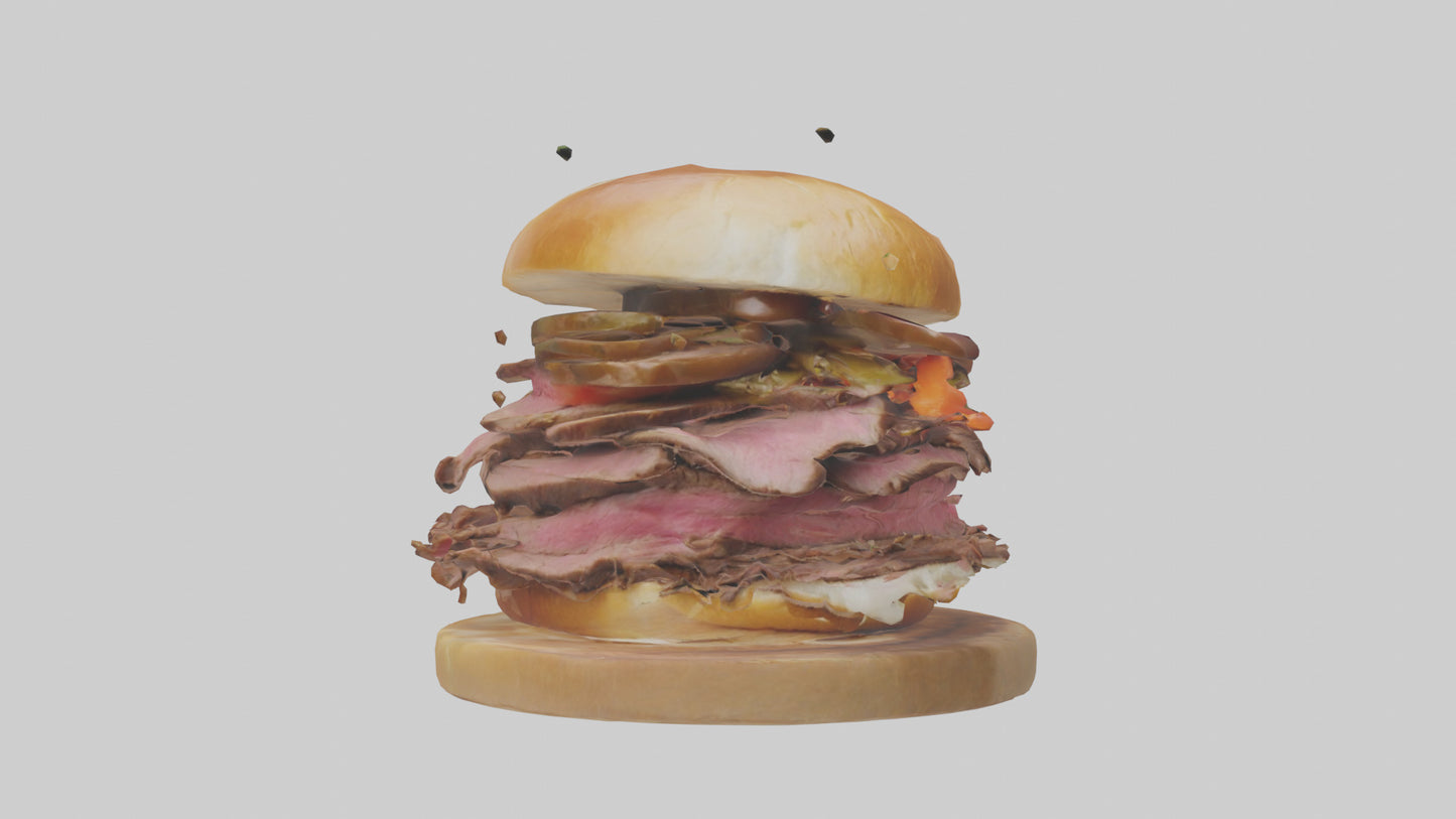 3D model Roast beef sandwich model VR / AR / low-poly