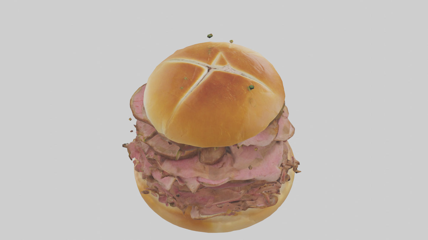 3D model Roast beef sandwich model VR / AR / low-poly