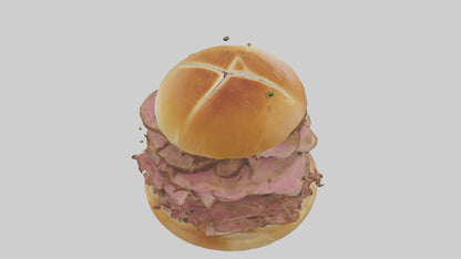 3D model Roast beef sandwich model VR / AR / low-poly