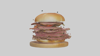3D model Roast beef sandwich model VR / AR / low-poly