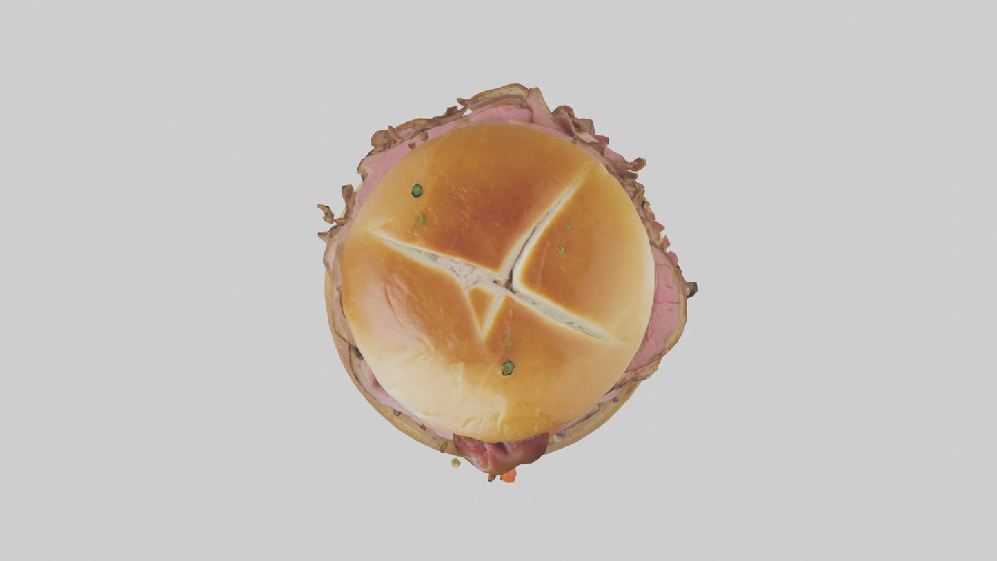 3D model Roast beef sandwich model VR / AR / low-poly