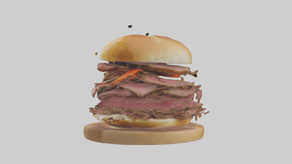 3D model Roast beef sandwich model VR / AR / low-poly