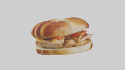 3D model Roast chicken sandwich model VR / AR / low-poly