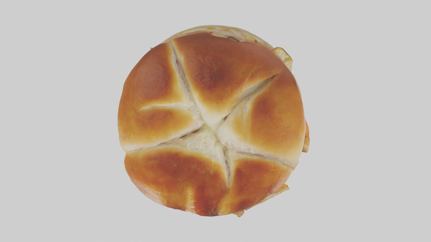 3D model Roast chicken sandwich model VR / AR / low-poly