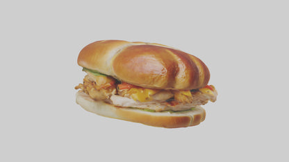 3D model Roast chicken sandwich model VR / AR / low-poly