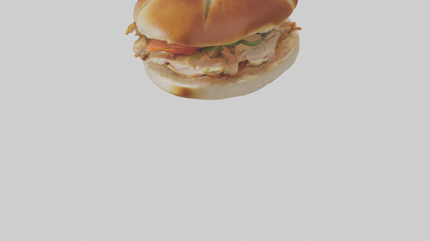 3D model Roast chicken sandwich model VR / AR / low-poly