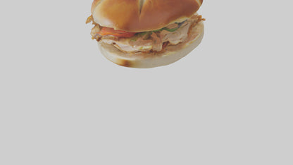 3D model Roast chicken sandwich model VR / AR / low-poly