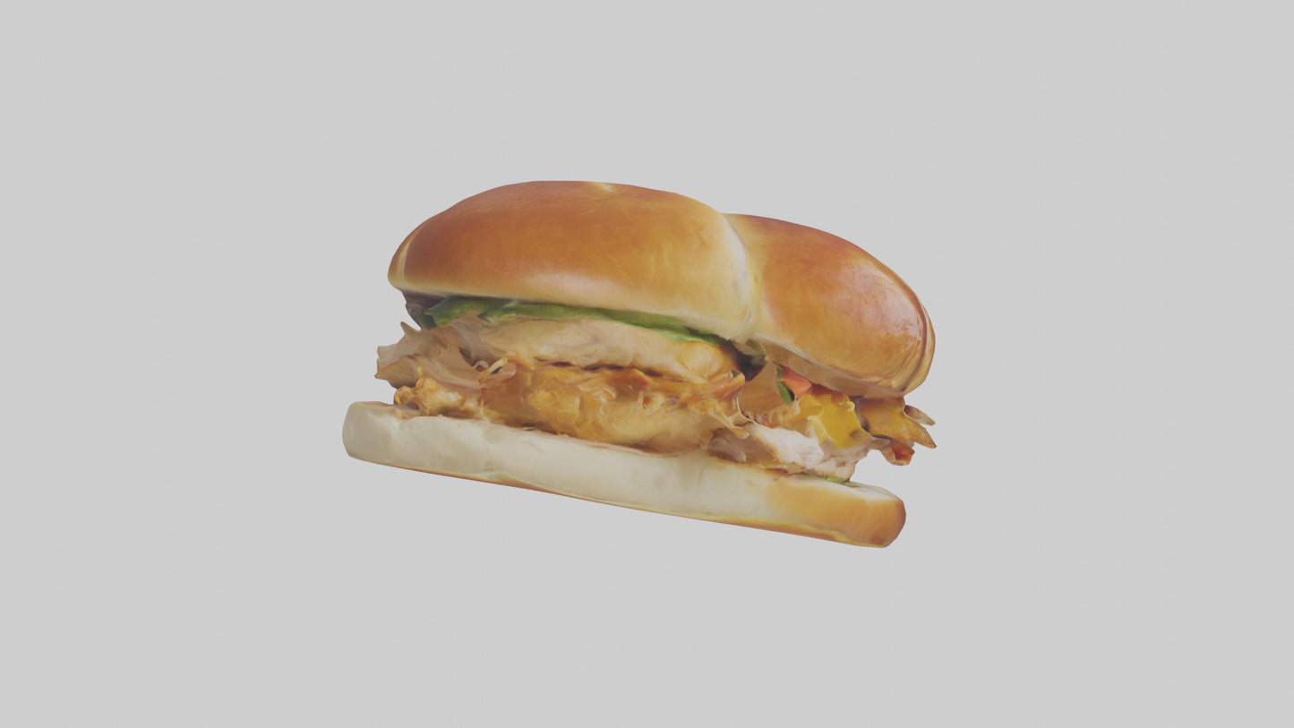 3D model Roast chicken sandwich model VR / AR / low-poly