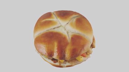 3D model Roast chicken sandwich model VR / AR / low-poly