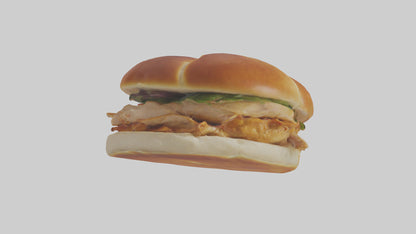 3D model Roast chicken sandwich model VR / AR / low-poly