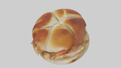 3D model Roast chicken sandwich model VR / AR / low-poly