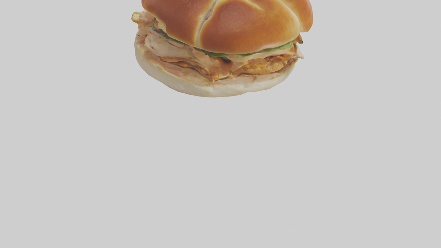 3D model Roast chicken sandwich model VR / AR / low-poly